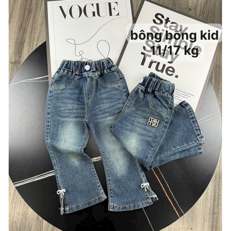 Quần loe m.i.u nơ bé gái