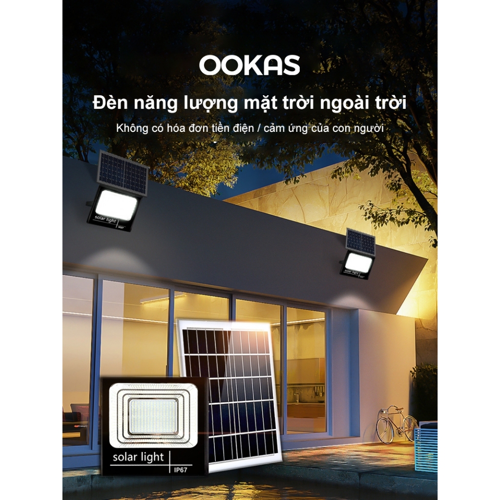 OOKAS Đèn Năng Lượng Mặt Trời 200w đèn led đường năng đèn solar light IP67
