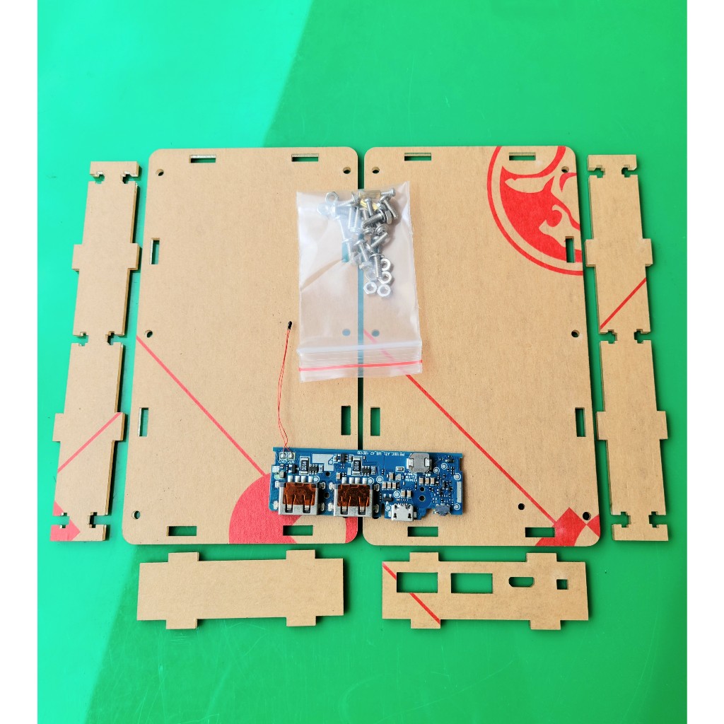 Box mica dùng 6 cell pin 18650 tặng kèm mạch sạc nhanh Xiaomi  18W chính hãng.