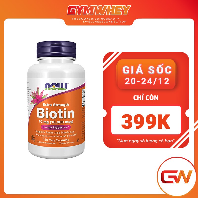 Now Vitamin B5, Biotin Kích Thích Mọc Tóc, Ngăn Rụng Tóc, Chắc Móng Từ Mỹ