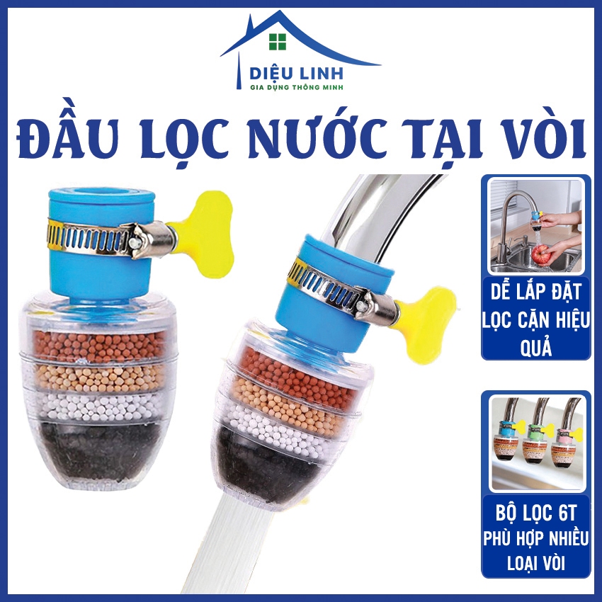 Đầu Lọc Nước Trực Tiếp Tại Vòi 6 Tầng,Đầu Vòi Lọc Nước 6 Tầng Lọc Cặn Bẩn,Vỉ Khuẩn Sử Dụng Dễ Dàng Dieulinhshop