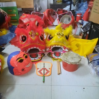 Combo 2-4 tuổi đầu lân đuôi+trống dùi+mặt địa quạt