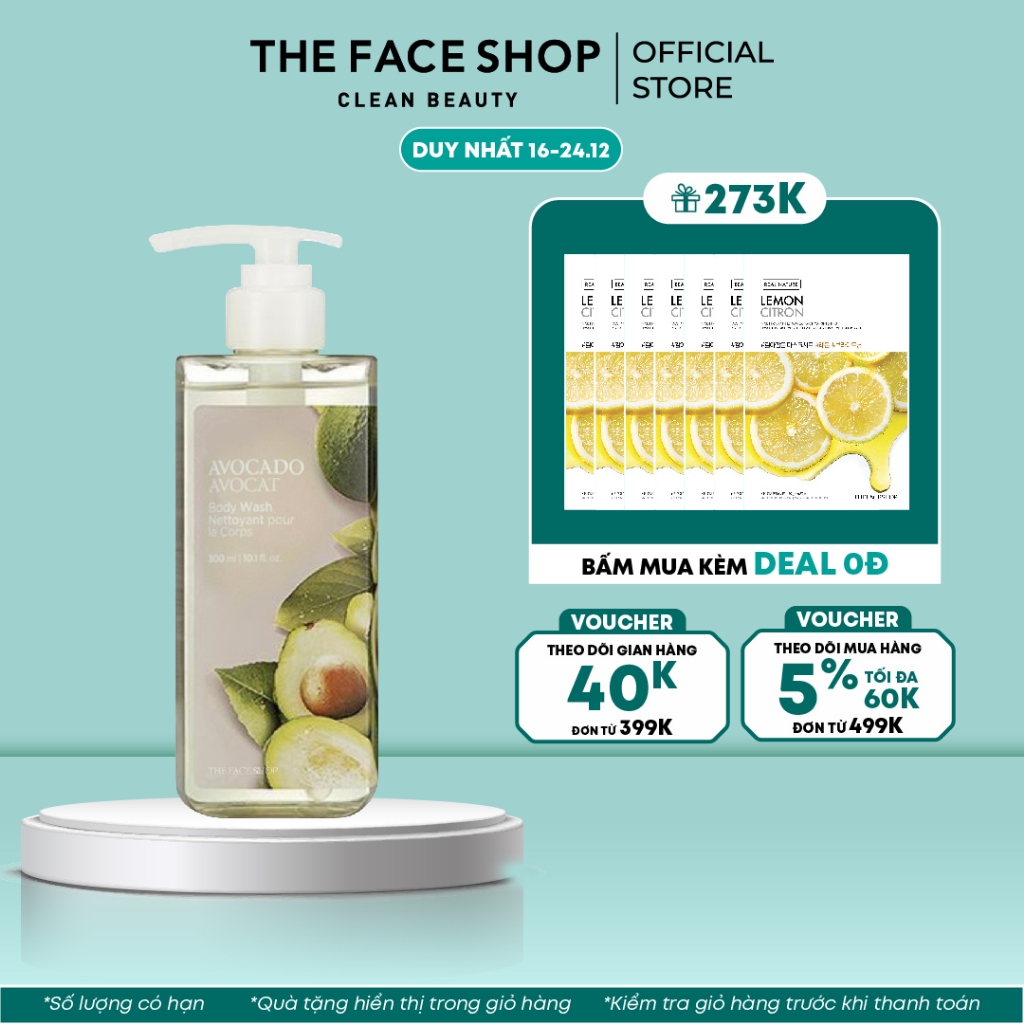 Sữa Dưỡng Thể Cung Cấp Ẩm TheFaceShop Avocado Body Lotion 300ml