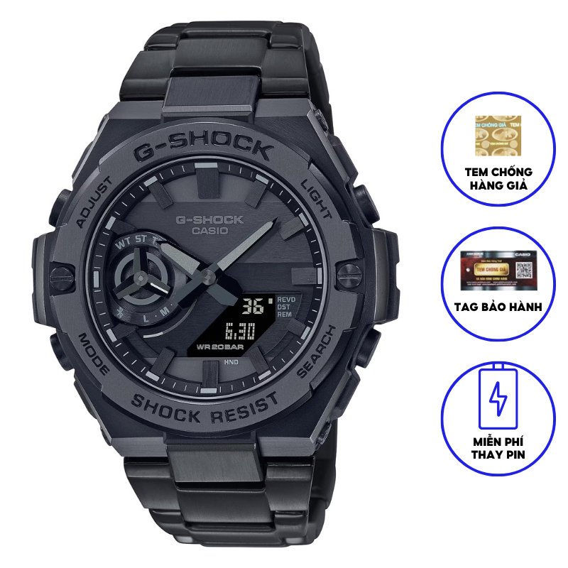 Đồng Hồ Casio Nam Dây Thép Không Ghỉ GSHOCK GST-B500BD-1ADR Chính Hãng