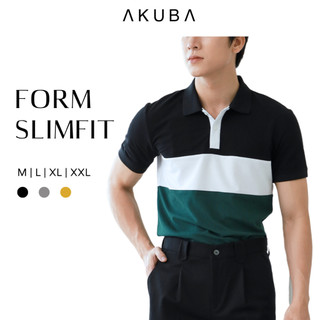  Áo polo nam vải cá sấu cotton AKUBA form slimfit, chất liệu thoáng mát, mềm mại, thấm hút mồ hôi tốt 03Y0530
