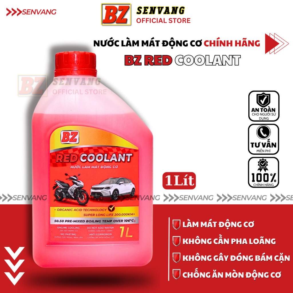 Nước Làm Mát Động Cơ BZ Red Coolant: Bảo Vệ Hiệu Suất và Tuổi Thọ Động Cơ Xe Máy ô tô của Bạn
