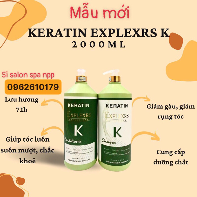 Dầu gội xả can keratin bioplex k phục hồi tóc chống gàu 2000ml hương thơm nước hoa . (1 cặp 4000ml)
