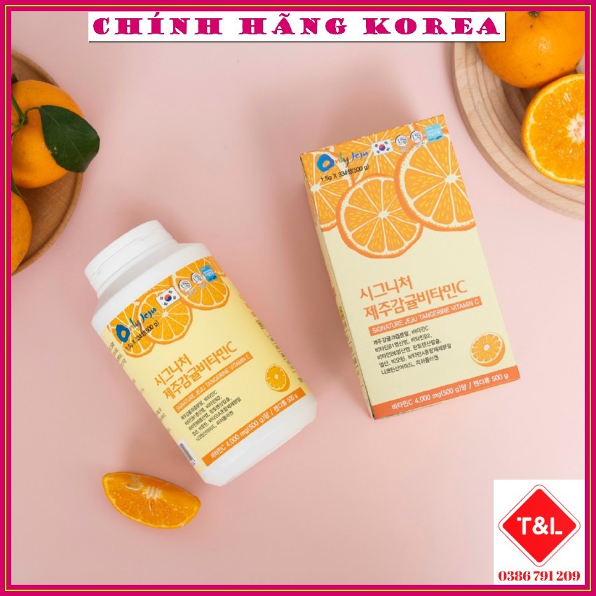 Viên Ngậm Vitamin C JeJu Hàn Quốc, Hộp 500g - Bổ Sung Vitamin Tăng Đề Kháng Cho Cơ Thể