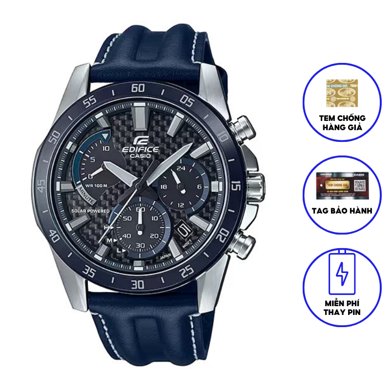 Đồng Casio Nam Dây Da EDIFICE EQS-930BL-2AV Chính Hãng