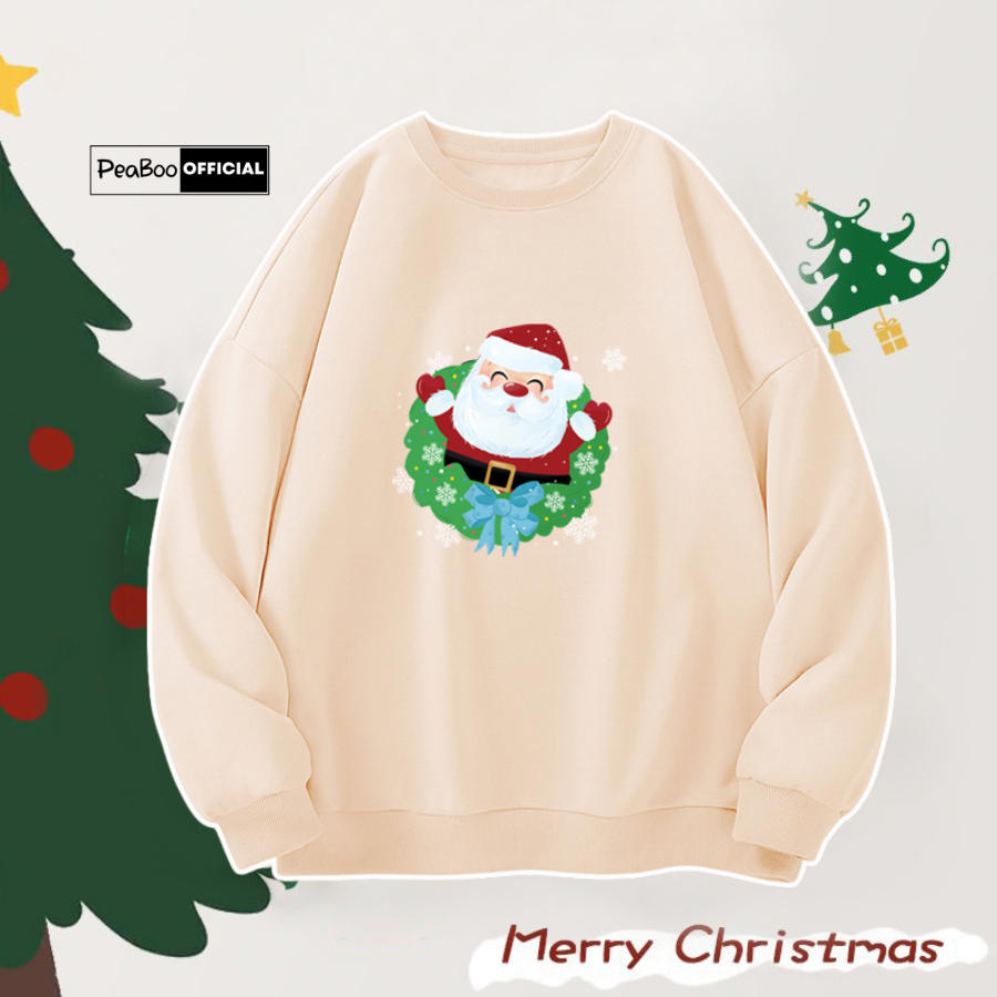 Áo Sweater Ông Già Noel Nam Nữ By PEABOO Unisex Chất Nỉ Lót Bông Form Rộng