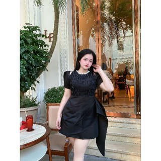 ĐẦM BIGSIZE REN CHÉO VẠT DỰ TIỆC (L-2XL)