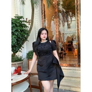 ĐẦM BIGSIZE REN CHÉO VẠT DỰ TIỆC (L-2XL)