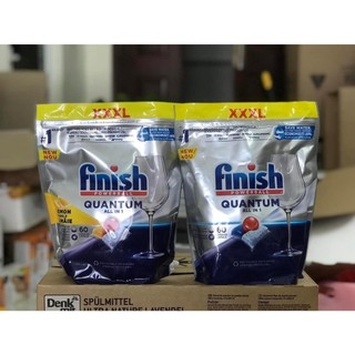 Túi 60 viên rửa chén Finish Quantum 12 chức năng trong 1 viên) (Dành cho máy rửa chén 9-10-12-13 -14bộ)