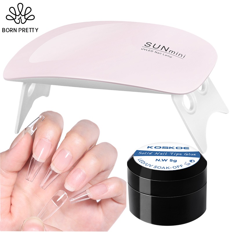 BORN PRETTY Máy Hơ Gel Sun Mini 6W Keo Dán Móng Tay Gel 5g