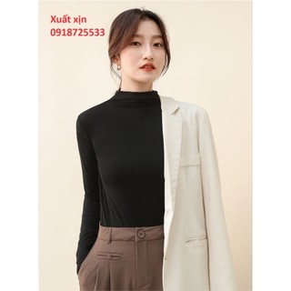 Áo giữ nhiệt cổ leo lót lông, giữ ấm xuất Hàn mềm, mịn, không xù, co giãn, giặt máy thoải mái