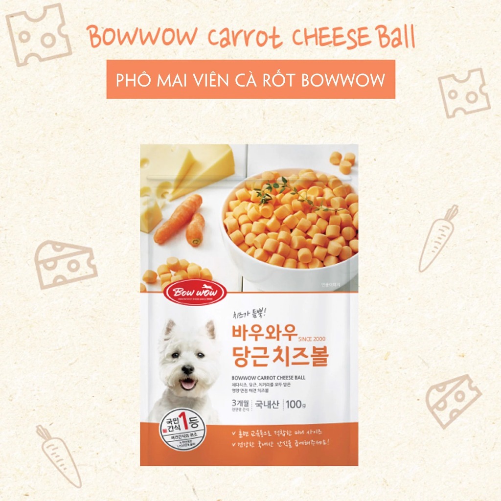 phô mai viên cà rốt Bowwow dành cho chó  - T3 PETS SHOP
