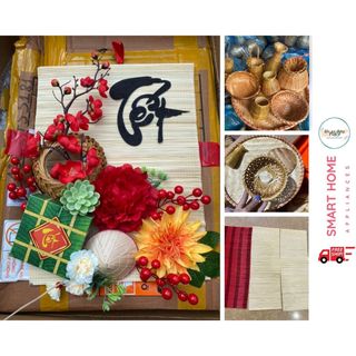 Mành tre trang trí tết, decor tết, mành tăm trang trí tết treo tường, phụ kiện trang trí tết 2024