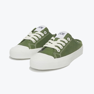 Giày Sục Đạp Gót Mules Vải ZOE Sneaker Unisex nam nữ màu xanh trơn đế cao su tăng chiều cao 