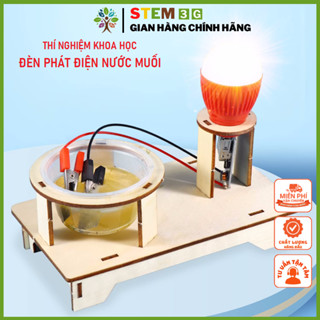   STEM Khoa Học  Bộ đồ thí nghiệm Đèn Phát Điện Nước Muối. Đồ chơi giáo dục khoa học công nghệ cho bé. STEM3G 