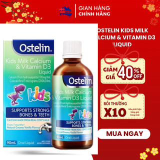 Ostelin Kids Milk Calcium & Vitamin D3 Liquid, Úc Canxi & Vitamin D3 Ostelin dạng nước cho bé