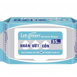 Khăn ướt cồn let green gói 35 miếng