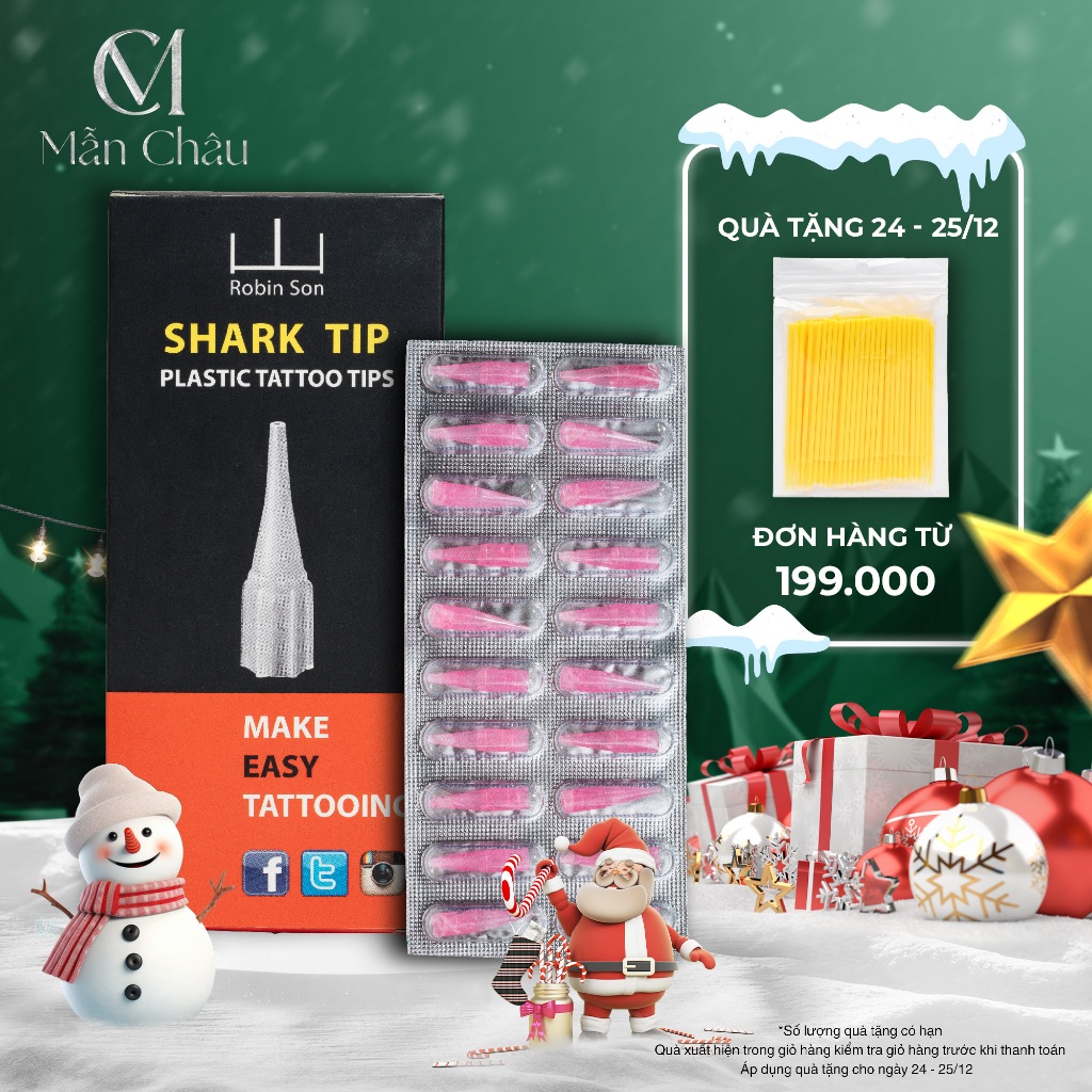 Ngòi Vỉ Shark Hồng - Trắng (1 vỉ 20 cái)