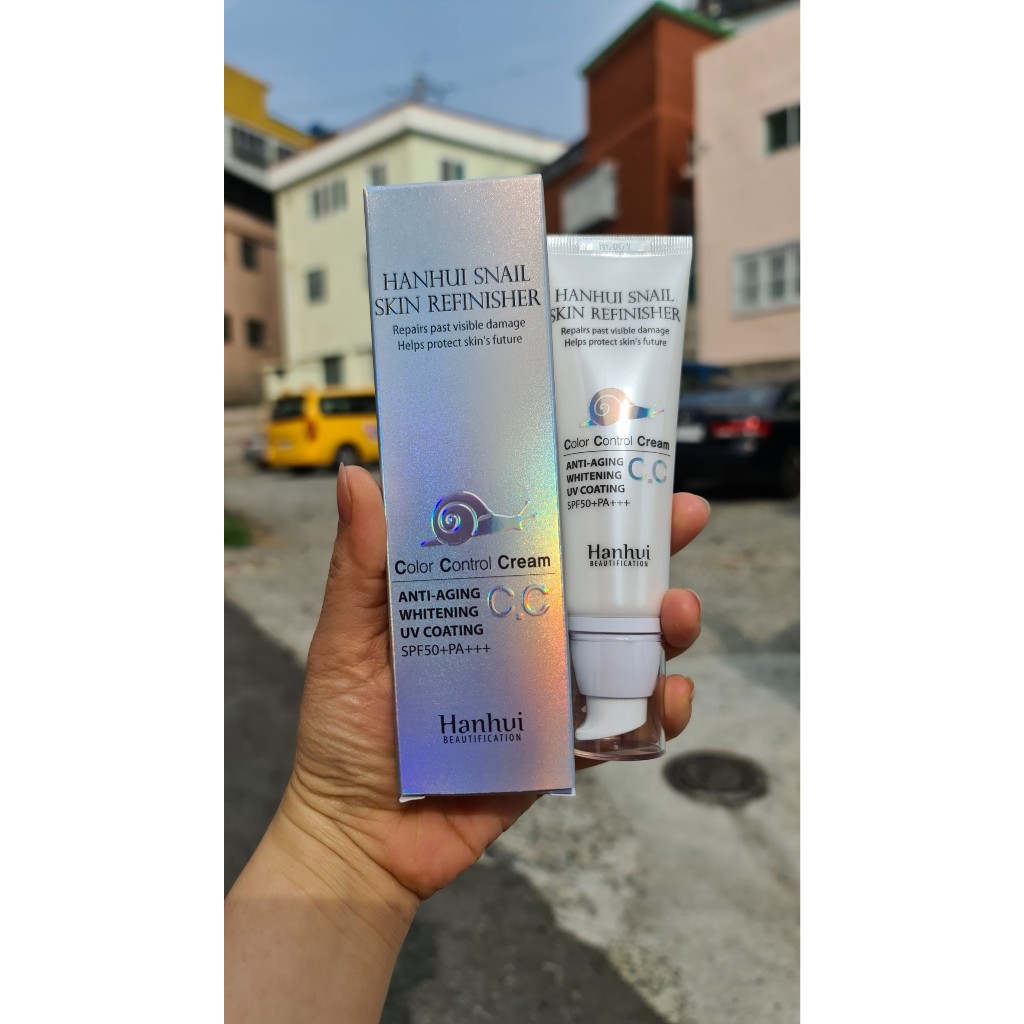 KEM NỀN TINH CHẤT ỐC SÊN HANHUI SNAIL SKIN REFINISHER CC CREAM SPF 50+PA+++