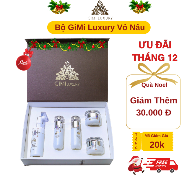 Bộ Mỹ Phẩm Kem Nám, Tàn Nhan GiMi Luxury Hàn Quốc Vỏ Nâu dành cho da Nám, giúp da trắng sáng , Sản Phẩm Chính Hãng