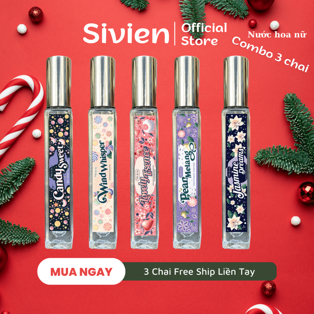 Nước Hoa Nữ Thơm Lâu Sivien Bí Ẩn Quyến Rũ Ngọt Thanh Tươi Mát Trẻ Trung Năng Động Dạng Chai Xịt 10ML