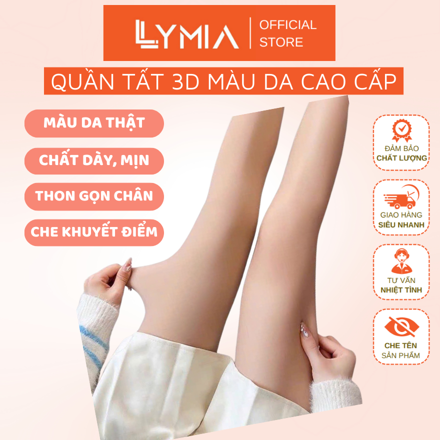 Quần tất nữ 3D LYMIA màu da che khuyết điểm giữ ấm độ dày 250D cao cấp QT36