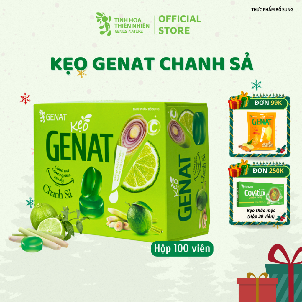 Kẹo ngậm Chanh Sả  - Genat - Tinh hoa thiên nhiên
