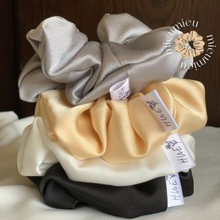 Cột tóc scrunchies handmade lụa satin mềm chun co giãn bảo vệ tóc S1010