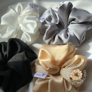 Cột tóc scrunchies handmade lụa satin mềm chun co giãn bảo vệ tóc S1010