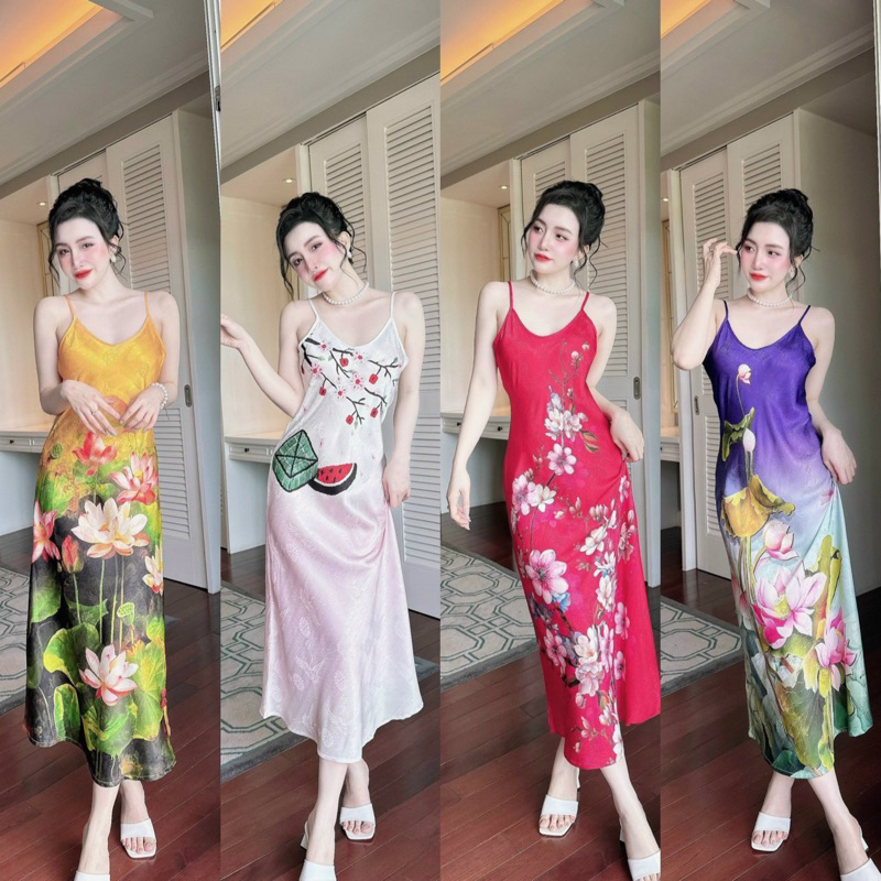 Váy lụa siêu đẹp dáng dài quyến rũ lên form đẹp 1300