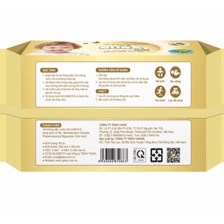 Khăn Ướt Em Bé Nuna Gold Premium 100 Miếng Vải Rayon Dày Gấp Đôi Chiết Xuất Lô Hội An Toàn Cho Bé