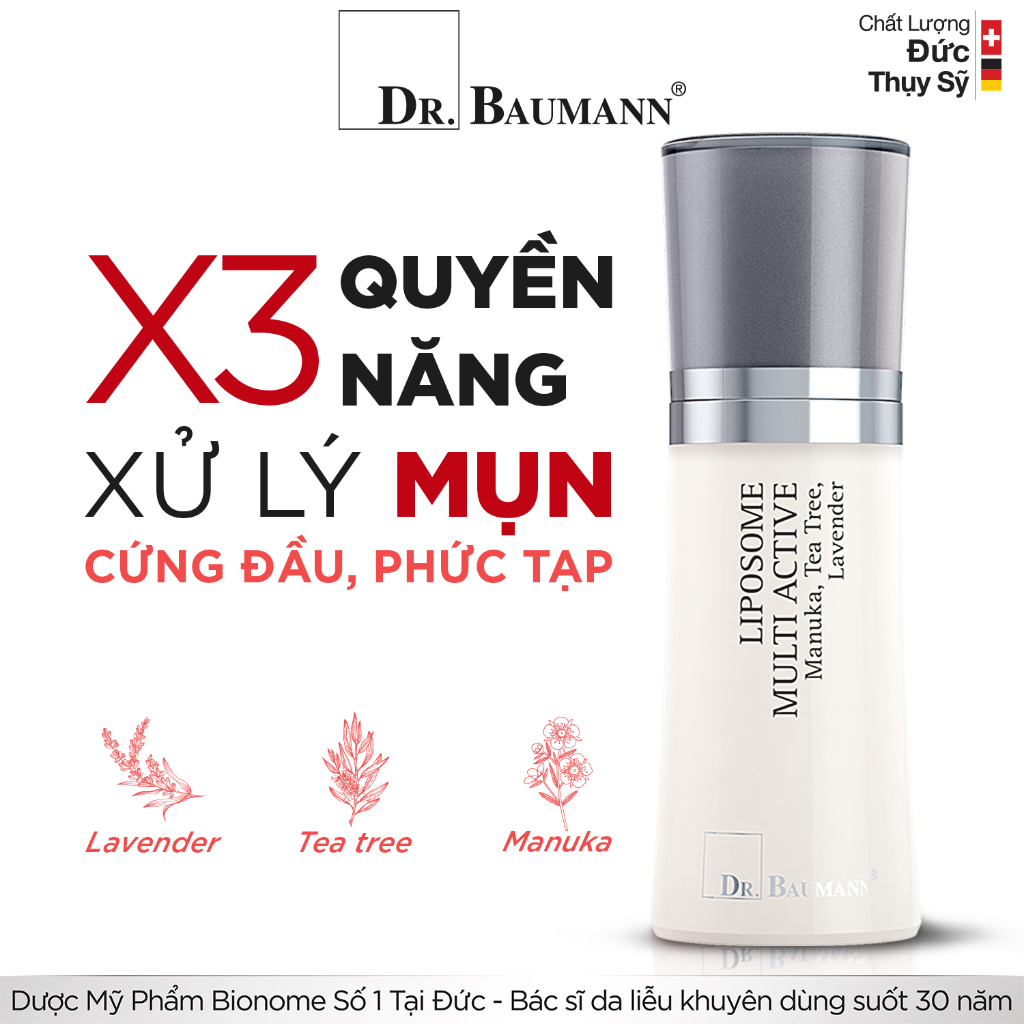 Tinh chất giảm mụn Dr. Baumann Liposome Multi Active Manuka, Tea Tree, Lavender 30ml