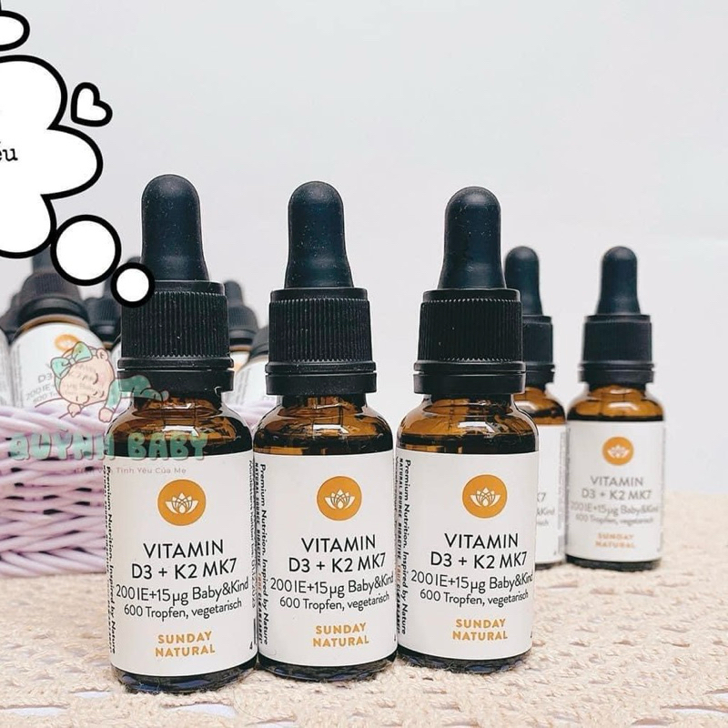 [Chính hãng] Vitamin D3K2 MK7 Sunday Natural 20ml