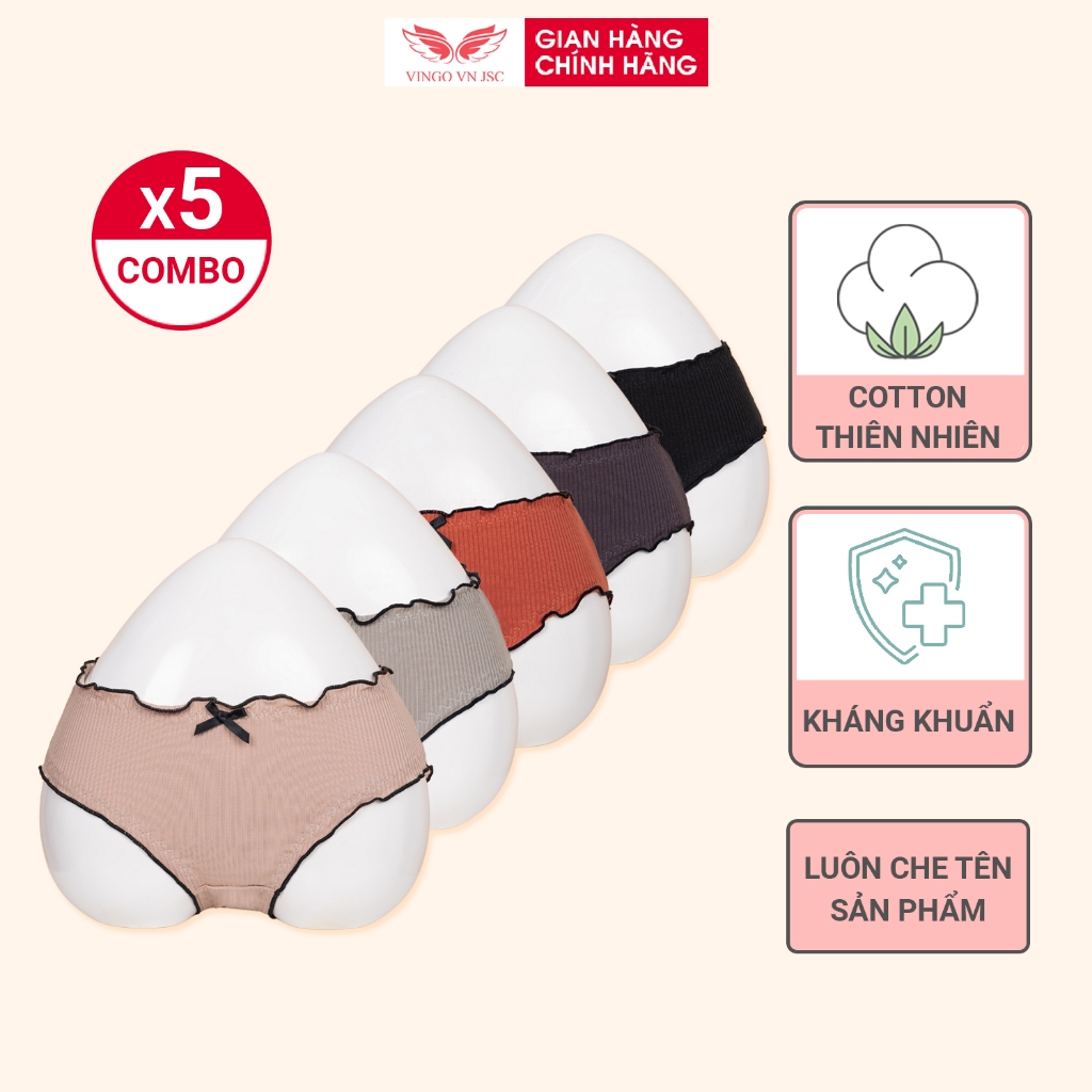 Combo 5 Quần Lót Cotton Kháng Khuẩn VINGO CB71 VNGO