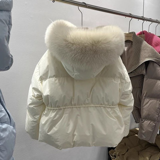 Áo khoác phao nhẹ mũ lông to dây rút eo ( sẵn kem sz xl)