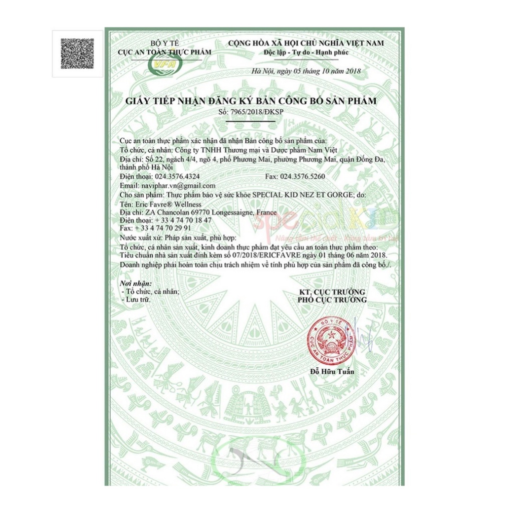 Siro Ho Cho Bé Special Kid Nez Gorge Giúp Giảm Ho, Viêm Họng, Viêm Phế Quản