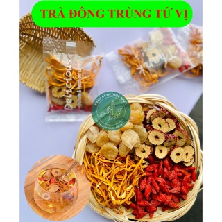 Trà Đông trùng hạ thảo tứ vị ĐÔng trung tứ vị giúp đẹp da bồi bổ sức khỏe tăng cường sin.h l.ý