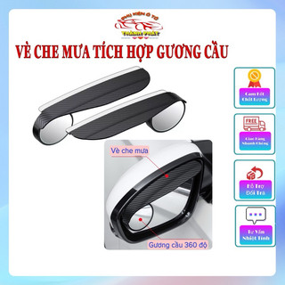 Vè che chắn mưa kèm gương cầu xóa điểm mù gắn gương chiếu hậu ô tô xe hơi hạn chế bám nước mở rộng tầm nhìn