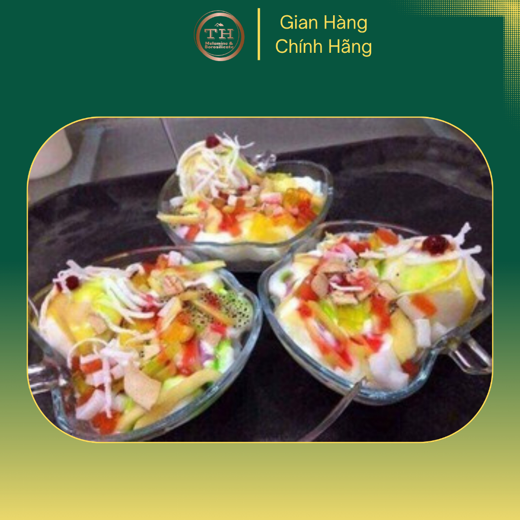 Bát ăn chè,bát sữa chua mít thủy tinh hình quả táo