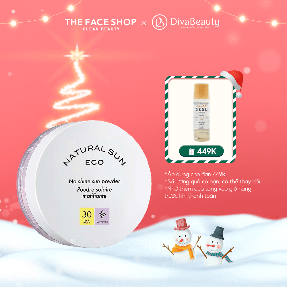 Phấn Phủ Chống Nắng THEFACESHOP Natural Sun Eco No Shine Sun Powder Spf30Pa++ (13G)