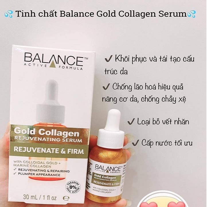 Serum Dưỡng Căng Bóng Da, Ngừa Lão Hóa Balance Gold Collagen Rejuvenating Serum 30ml