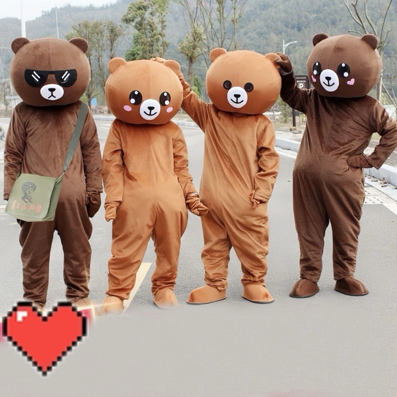 Bộ đồ gấu lầy brown mascot gấu trang phục mascot bộ đồ bán kẹo size khủng đầu to chất đẹp NHIỀU MẪU 