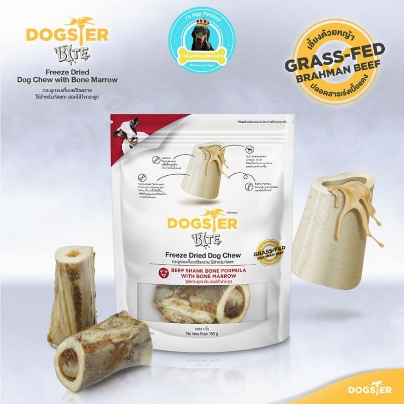 DOGSTER XƯƠNG ỐNG BÒ CÓ TỦY SẤY LẠNH CHO CHÓ DOGSTERFOOD DOGSTERBITE