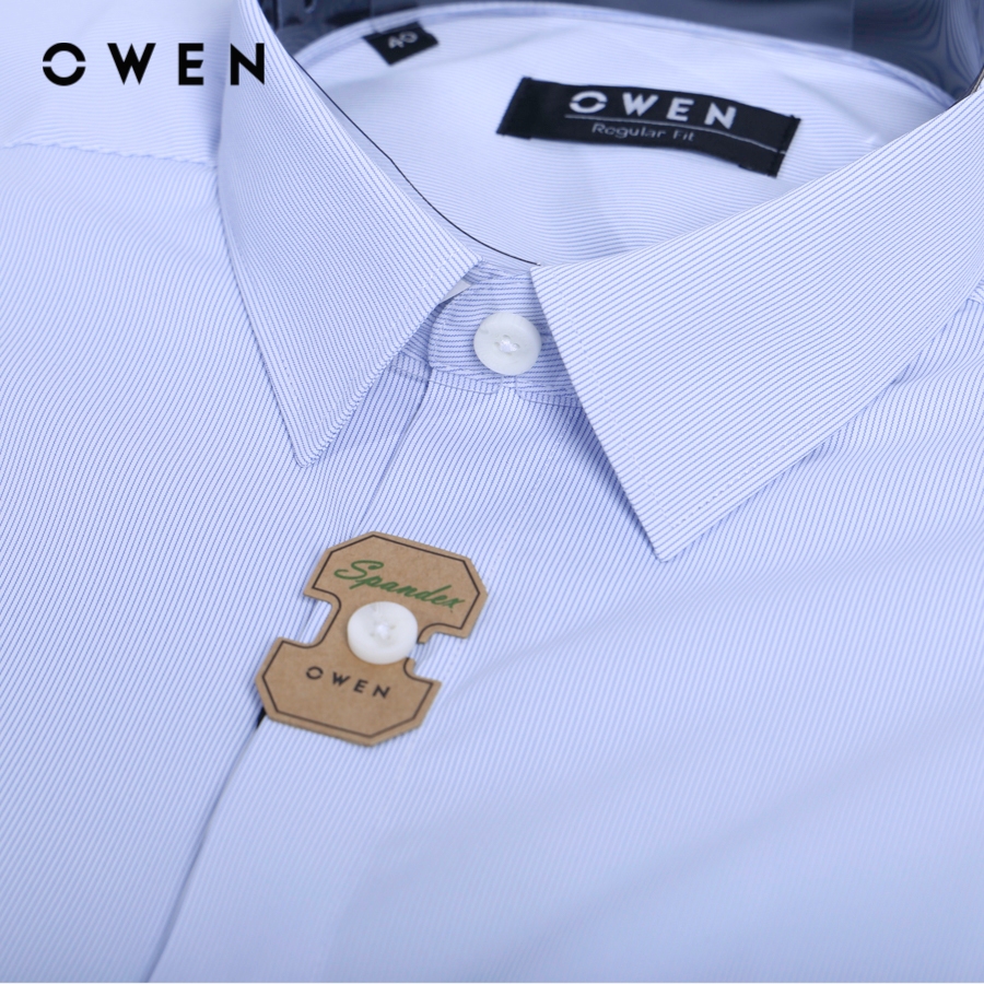 OWEN - Áo sơ mi dài tay Regular Fit màu Xanh chất liệu Nano - AR230369DT
