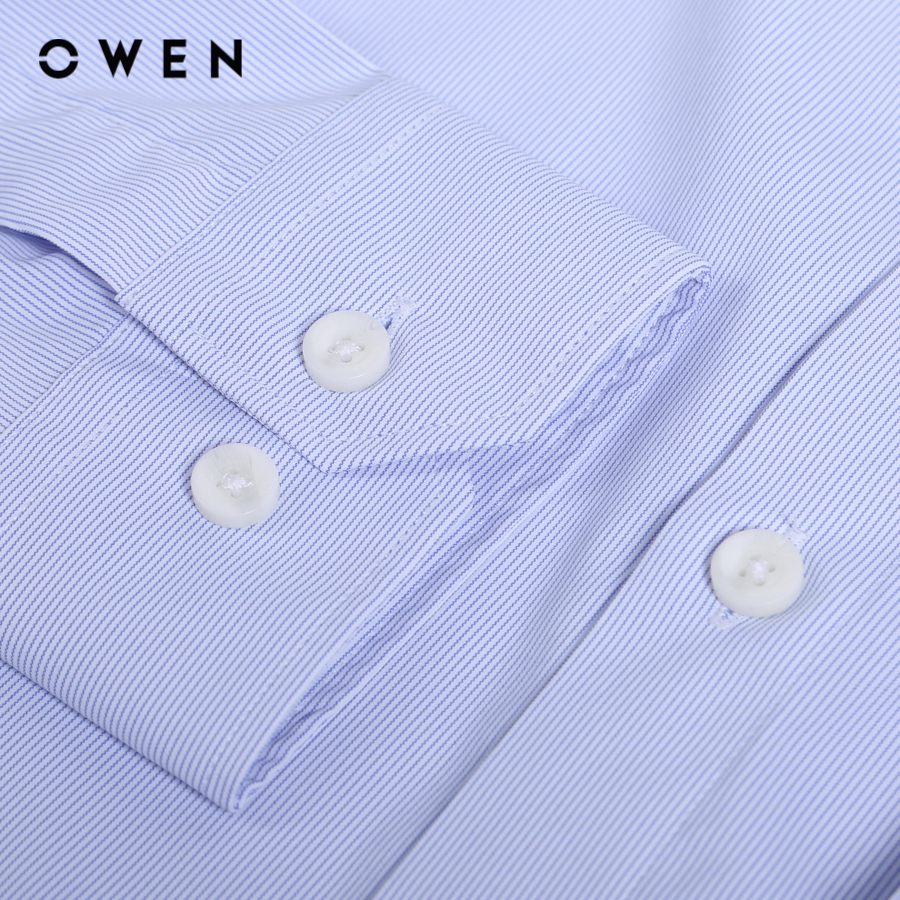 OWEN - Áo sơ mi dài tay Regular Fit màu Xanh chất liệu Nano - AR230369DT