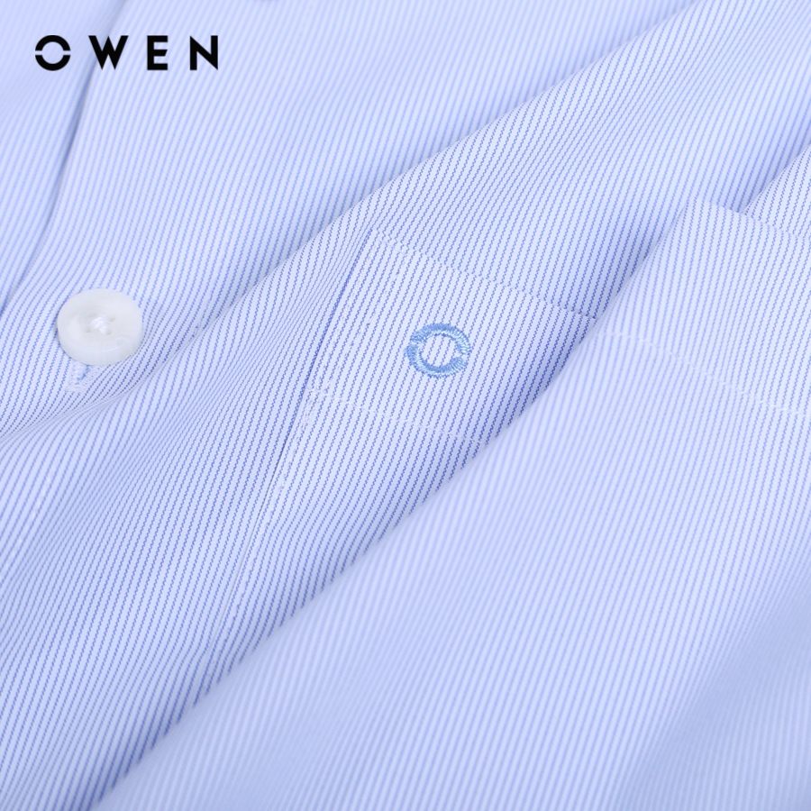 OWEN - Áo sơ mi dài tay Regular Fit màu Xanh chất liệu Nano - AR230369DT